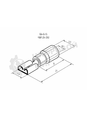 Клемма плоская Rexant изолированная гнездо 7.4 мм 0.5-1.5 мм² (РПи-м 1.5-(6.3)/РПИм 1,25-250)