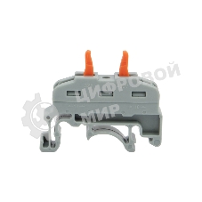 Клемма соединительная Rexant многоразовая проходная 1 полюс с креплением на DIN-рейку (0,08-4 мм²), серая (25 шт./уп.)