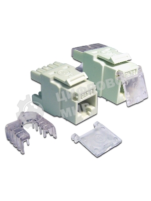 Модуль Keystone, RJ45, кат.6, UTP, 180 градусов, со шторкой, белый