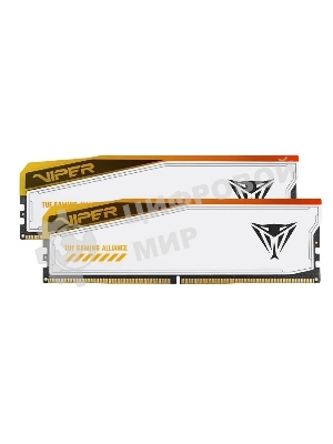 Оперативная память Patriot Viper Elite 5 TUF Gaming, DDR5, 32Gb (2x16 GB), 6000 MHz, CL36, DIMM, радиатор, RGB, белый