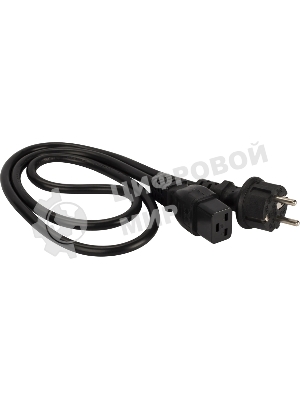 Шнур питания Lanmaster LAN-PP19/SH-0.5-BK C19-Schuko проводник.:3x1.5мм2 0.5м 220В 16А черный