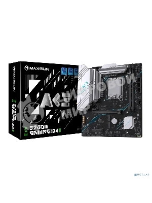 Материнская плата Maxsun MS-B760M GAMING WIFI ACE D4 II (Socket 1700, mATX, 2*DDR4(64b), DP/HDMI, 3*SATA3, 2*M.2, 1xPCI-E x16 /1xPCI-E x1, 2*USB 2.0, 4*USB 3.2 GEN1, LAN 1*1G,  Bluetooth, Wi-Fi 802.11ax, RTL)