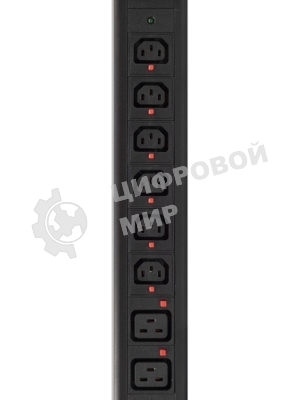 Блок распределения питания Powercom PDU-32AVMS24-18C3-6C9-3P верт.размещ. 18xC13 6xC19 с сетевым мониторингом 3x32A EN 60309 2м