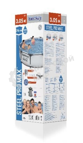 Бассейн каркасный BESTWAY 305*76см, с ф-насосом, 56408