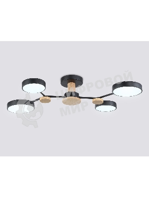 Светильник Ambrella light FL4860/4 BK/WD черный/дерево 60W 3000-6000K 700*400*120 (без ПДУ)