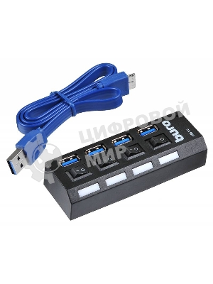 USB-концентратор Buro BU-HUB4-U3.0-L, USB 3.0, USB 4 порта, USB
