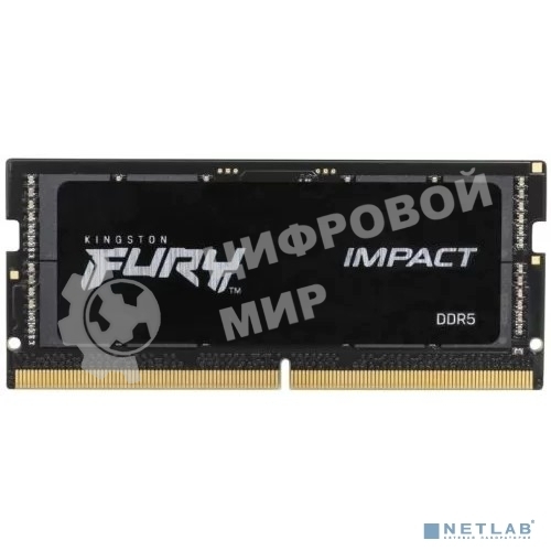 Оперативная память Kingston Fury Impact, DDR5, 32GB (1x32GB), 4800MHz, CL38 SO-DIMM