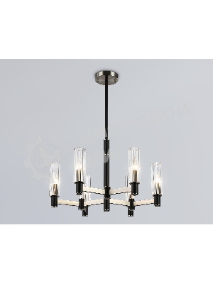 Люстра Ambrella light LH55501/6 SN/BK/CL сатин никель/черный/прозрачный E14*6 max 40W D570*760