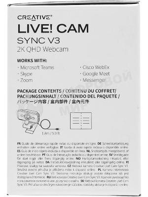 Веб-камера Creative Live! Cam Sync V3 2560x1440, 30 кадр/с, USB, микрофон, шторка приватности, автофокус, крепление на мониторе