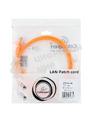 Патч-корд UTP Cablexpert cat.5e, 1м, литой, многожил. оранжевый