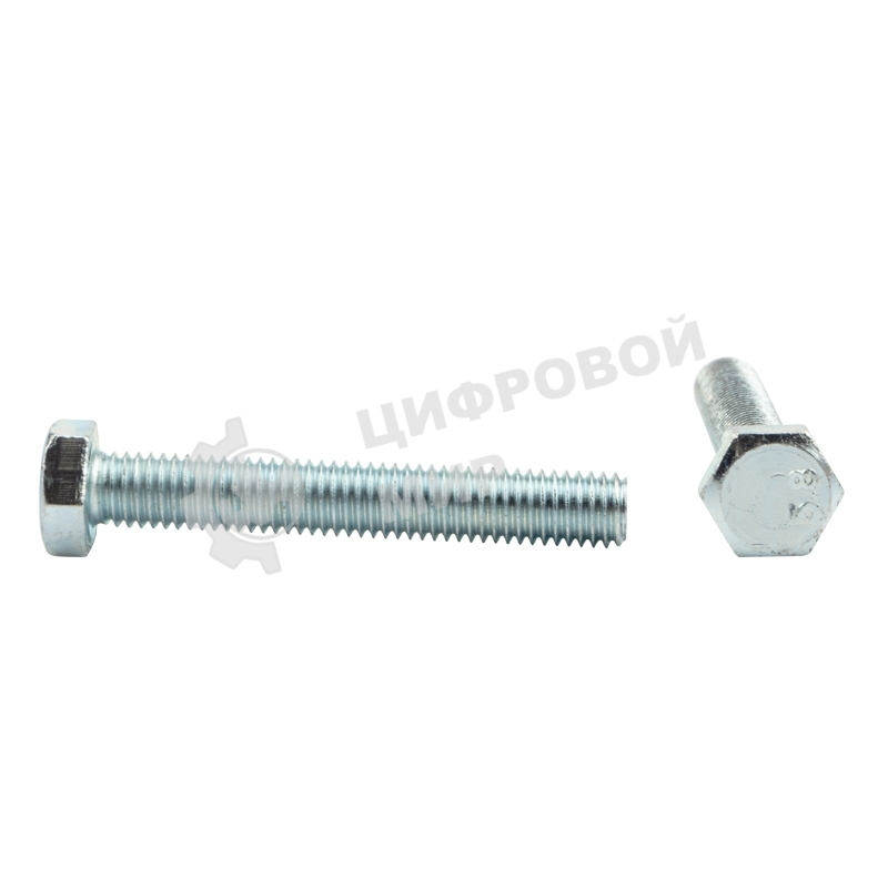 Болт шестигранный Kranz DIN 933, 8х55, короб (20 шт./уп.)