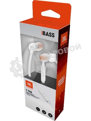 Проводные наушники JBL Tune 110 белый, внутриканальные, Jack 3.5 мм