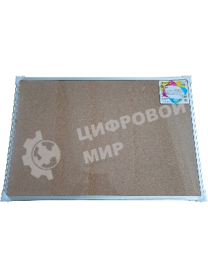 Доска офисная 654005-02 пробковая, 60х90см, 1 секция, 1 рабочая поверхность, алюминиевая рамка, карт