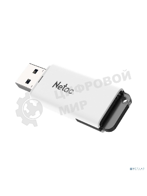 Флешка USB Netac U185 (NT03U185N-064G-20WH), 64Gb, USB 2.0, R/W 25/10, белый/серый