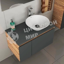 Комплект для ванной, 4 предмета (тумба Bau 80, графит + раковина BAU Dream D43 + смеситель Hotel Still, выпуск клик-клак, черный)