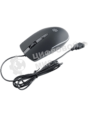Мышь проводная Oklick 100M черный, 1600 dpi, USB, кнопки - 4