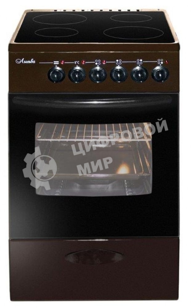 Плита электрическая Лысьва EF4011MK00 коричневый, конфорок 4 электрических, духовка 57 л, 50 см x 84 см x 60 см (без крышки)