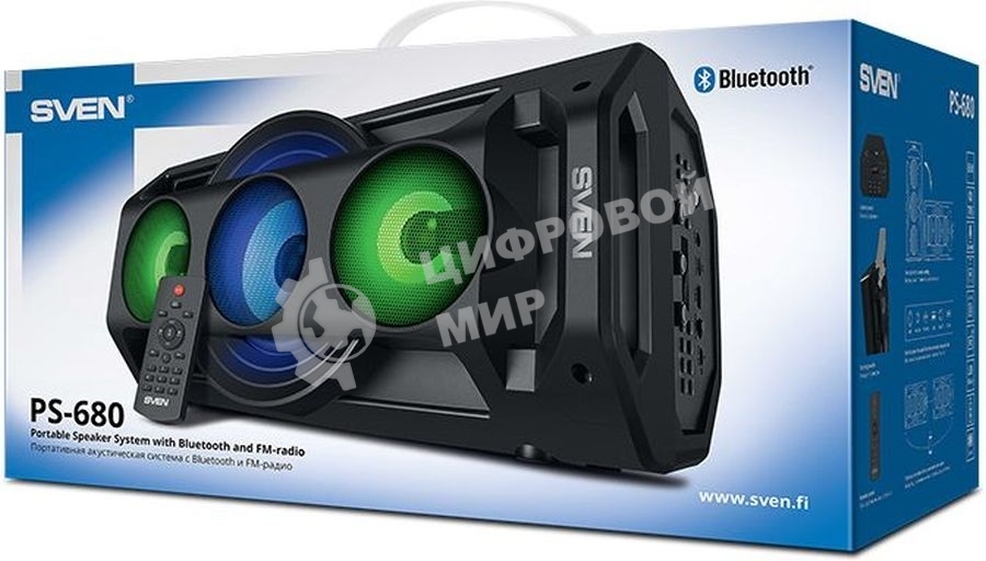 Колонка портативная Sven АС PS-680 черный 65W 1.0 BT