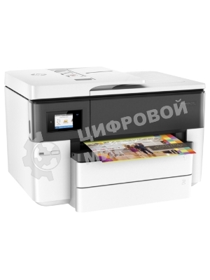 МФУ струйное HP OfficeJet Pro 7740 (G5J38A) Wide Format AiO цветной струйный принтер/копир/сканер/факс, А3, 22/18 стр/мин, ADF, дуплекс, USB, Ethernet, WiFi, белый/черный
