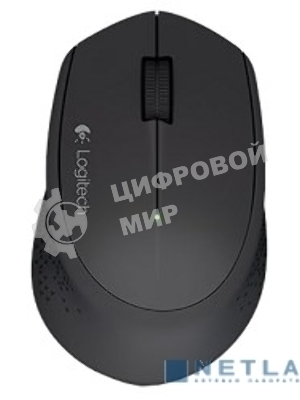 Мышь беспроводная Logitech M280 черный, 1000 dpi, радиоканал, USB, кнопки - 3