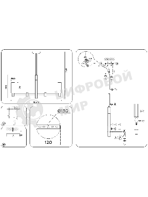 Люстра Ambrella light LH55501/6 SN/BK/CL сатин никель/черный/прозрачный E14*6 max 40W D570*760