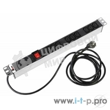 ЦМО Блок розеток Rem-16 с выкл., 9 IEC 60320 C13, 16A, алюм., 19