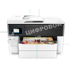 МФУ струйное HP OfficeJet Pro 7740 (G5J38A) Wide Format AiO цветной струйный принтер/копир/сканер/факс, А3, 22/18 стр/мин, ADF, дуплекс, USB, Ethernet, WiFi, белый/черный