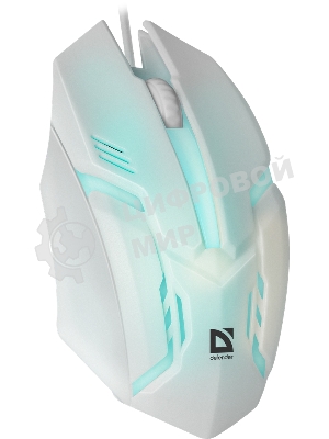 Мышь проводная Defender Cyber MB-560L белый, 1200 dpi, USB, кнопки - 3