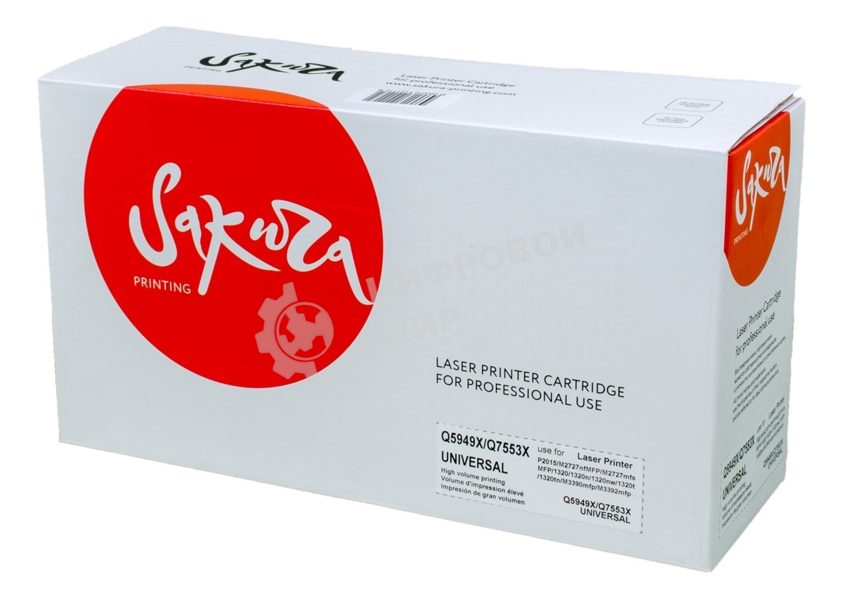 Картридж лазерный Sakura Q5949X/Q7553X HPLaserJet 1320/1320n/1320nw/1320t/1320tn/M3390mfp/M3392mfp P2015/M2727nfMFP/M2727mfsMFP, черный, 6000 к.