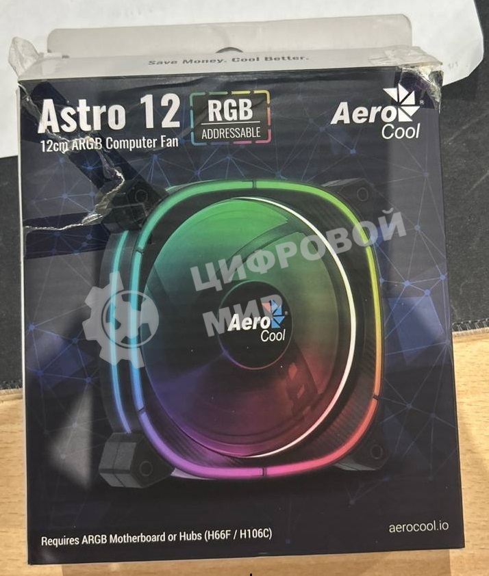 (Поврежденная упаковка) Вентилятор для корпуса Aerocool/Formula Astro 12 ARGB черный, 120 мм, 1000 об/мин, 17.5 дБ, 6 pin