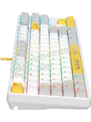 Клавиатура проводная A4Tech Bloody S87 Energy (S87 USB ENERGY WHITE) USB белый/желтый