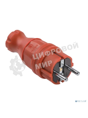 Вилка прямая ОМЕГА ВБп3-1-0м IP44 каучук красн. IEK PKR01-016-2-K04