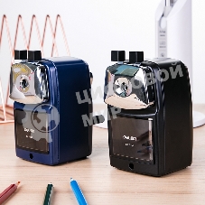 Точилка для карандашей механическая Deli 71156BLUE, 1 отверстие, металл, синий