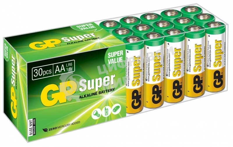 Батарея GP Super Alkaline 15A LR6 AA (30шт)