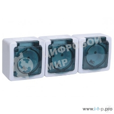 Розетка силовая IEK ERMP32-K03-16-54-EC РСб23-3-ГПБд роз 3м с з/к о/у IP54 (дымчатый) ГЕРМЕС PLUS