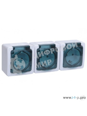 Розетка силовая IEK ERMP32-K03-16-54-EC РСб23-3-ГПБд роз 3м с з/к о/у IP54 (дымчатый) ГЕРМЕС PLUS