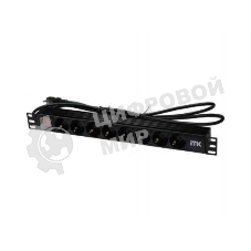 Блок розеток 19 (8шт)PDU с LED выкл.алюм.профиль 1U шнур 2м вилка DIN49440 (нем.станд.) PH12-8D1 ITK