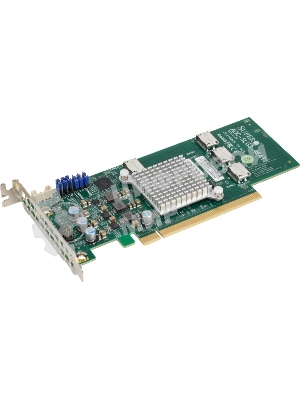 Плата коммуникационная SuperMicro Quad port OCuLink retimer NVMe SSD add-on card for PCIe3 x16 slot