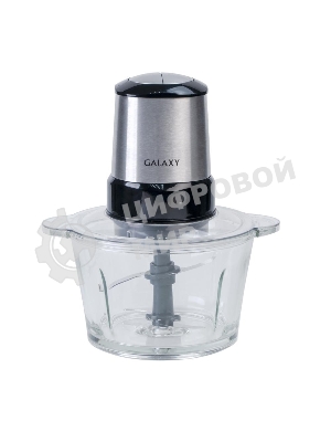Измельчитель электрический Galaxy Line GL 2355, серебристый с черным, стеклянная чаша 1,5 л, 400 Вт, импульсный режим