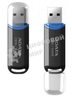 Флешка USB ADATA Classic C906 (AC906-64G-RBK), 64Gb, USB 2.0, R/W 15/5, черный/синий