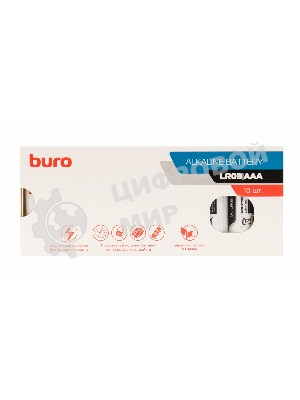 Батарея Buro Alkaline LR03 AAA (10шт) коробка