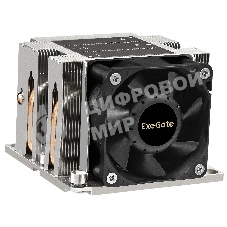 Кулер для процессора ExeGate ESNK-P0068AP4.PWM.2U.3647.Cu серебристый/черный, 60 мм, алюминий/медь, 6800 об/мин, 52 дБ, 4 pin, 205 Вт, 64.5 мм