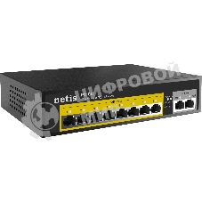 Коммутатор Netis P110C 10-портовый PoE+ коммутатор Fast Ethernet/8*PoE+ 2 порта 802.3af/802.3at