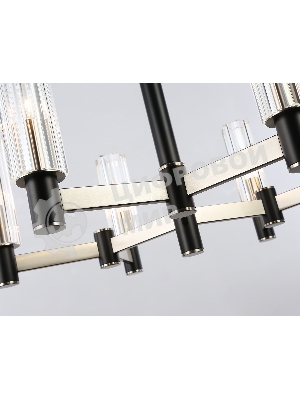 Люстра Ambrella light LH55501/6 SN/BK/CL сатин никель/черный/прозрачный E14*6 max 40W D570*760