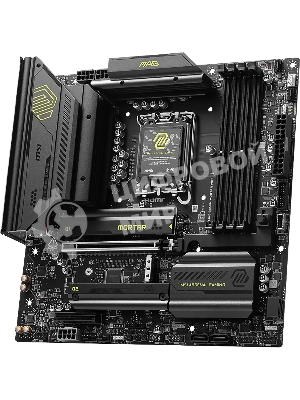 Материнская плата MSI MAG B860M MORTAR WIFI, LGA 1851, Intel B860, 4xDDR5 (до 256 ГБ), 4xSATA, 3xM.2 (1xPCIe 5.0, 2xPCIe 4.0), 1xPCIe 5.0 x16, 1xPCIe 4.0 x4, 1xHDMI, 1xDP, 1x5Gb LAN, Wi-Fi 7, Bluetooth 5.4, 1xUSB-C 40Gbps (Thunderbolt 4), 1xUSB-C 10Gbps, 3xUSB-A 10Gbps, 4xUSB-A 2.0, 3x3.5 мм + S/PDIF оптический, 7.1, чёрный, mATX