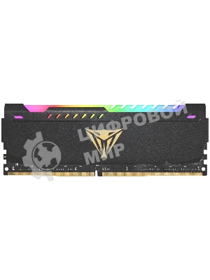 Оперативная память Patriot Viper Steel, DDR4, 8GB (1x8GB), 3200MHz, CL18, DIMM, с радиатором, RGB, черный