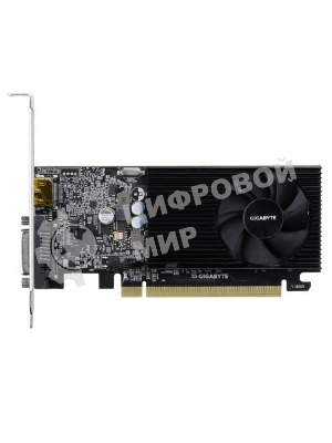 Видеокарта Gigabyte GV-N1030D4-2GL NVidia GeForce GT 1030, 2Gb DDR4/64-bit, PCI-Ex16 3.0, DVI-Dx1, HDMI2.0bx1, LP, 2-slot cooler, Retail