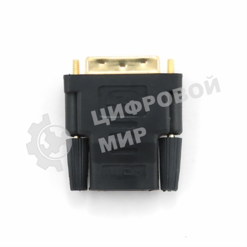 Переходник Cablexpert HDMI-DVI 19F/19M золотые разъемы, пакет, черный