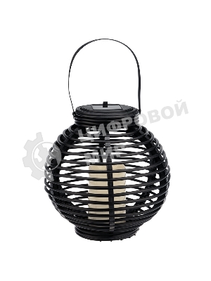 Декоративный фонарь Neon-night на солнечной батарее 20х20х22 см, черный плетеный корпус, теплый белый цвет свечения