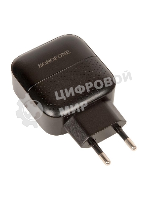 Сетевое зарядное устройство BOROFONE BA46A Premium, один порт USB, один порт Type-C, PD, 18W, 5V, 3.0A, черный